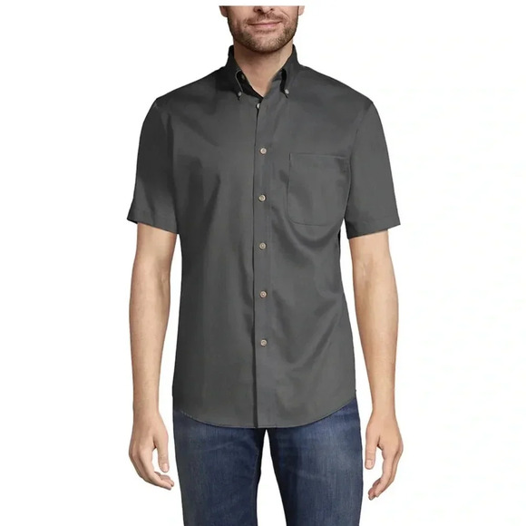 Lands' End Other - Lands’ End XXL, NWOT dress/casual shirt. Dark gray (soapstone), short sleeves.